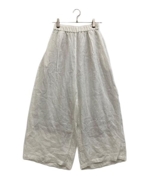 mizuiro-ind（ミズイロインド）mizuiro-ind (ミズイロインド) リネンワイドパンツ ホワイト サイズ:2の古着・服飾アイテム