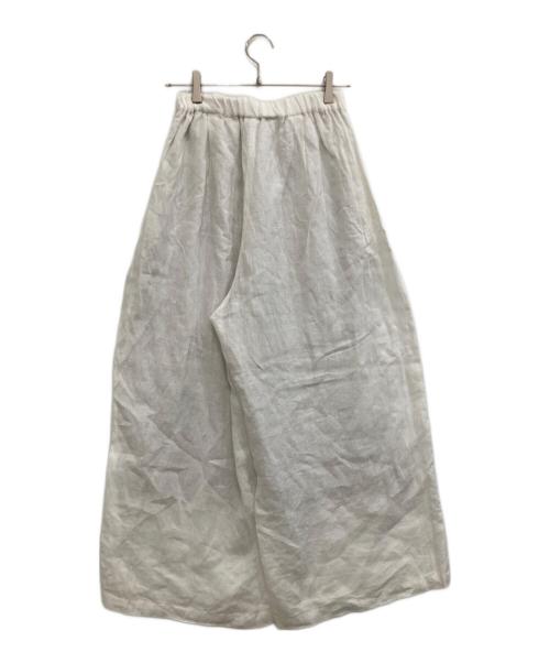 mizuiro-ind（ミズイロインド）mizuiro-ind (ミズイロインド) リネンワイドパンツ ホワイト サイズ:2の古着・服飾アイテム