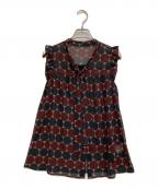 BURBERRY BLUE LABELバーバリーロンドンブルーレーベル）の古着「ノースリーブシャツ」｜レッド×ネイビー