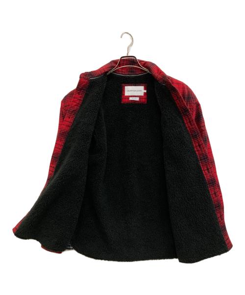 Calvin Klein Jeans（カルバンクラインジーンズ）Calvin Klein Jeans (カルバンクラインジーンズ) 内ボアシャツジャケット レッド サイズ:Sの古着・服飾アイテム