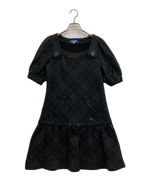 BURBERRY BLUE LABEL（バーバリーロンドンブルーレーベル）BURBERRY BLUE LABEL (バーバリーロンドンブルーレーベル) スウェットワンピース ブラック サイズ:38の古着・服飾アイテム