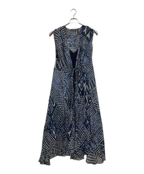 POLO RALPH LAUREN（ポロ・ラルフローレン）POLO RALPH LAUREN (ポロ・ラルフローレン) カシュクールラップドレス ネイビー サイズ:XSの古着・服飾アイテム