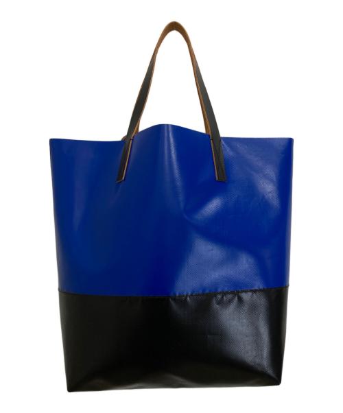 MARNI（マルニ）MARNI (マルニ) トライベッカトートバッグ ロイヤルブルー×ブラックの古着・服飾アイテム