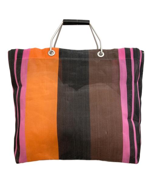 MARNI（マルニ）MARNI (マルニ) フラワーカフェトートバッグ ブラック×オレンジの古着・服飾アイテム