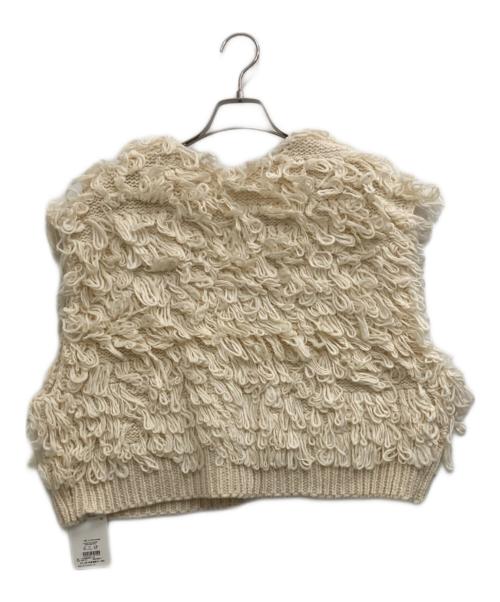 UNGRID（アングリッド）Ungrid (アングリッド) ループヤーンニットベスト アイボリー サイズ:Fの古着・服飾アイテム