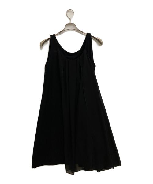 FOXEY NEWYORK（フォクシーニューヨーク）FOXEY NEWYORK (フォクシーニューヨーク) ノースリーブワンピース ブラック サイズ:Ｌの古着・服飾アイテム