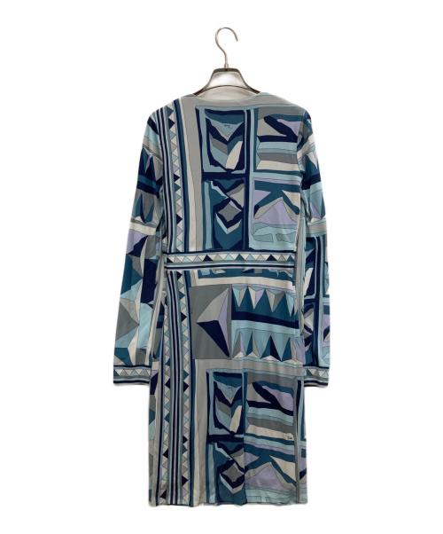 Emilio Pucci（エミリオ プッチ）Emilio Pucci (エミリオ プッチ) 総柄ワンピース ブルー サイズ:-の古着・服飾アイテム