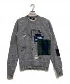 DSQUARED2ディースクエアード）の古着「パッチワークスウェット」｜グレー
