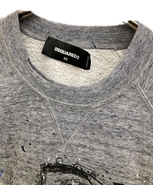 DSQUARED2（ディースクエアード）DSQUARED2 (ディースクエアード) パッチワークスウェット グレー サイズ:XSの古着・服飾アイテム