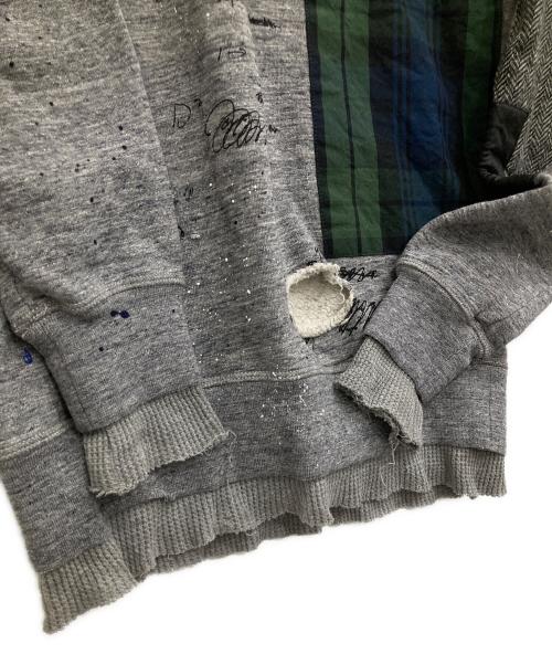 DSQUARED2（ディースクエアード）DSQUARED2 (ディースクエアード) パッチワークスウェット グレー サイズ:XSの古着・服飾アイテム