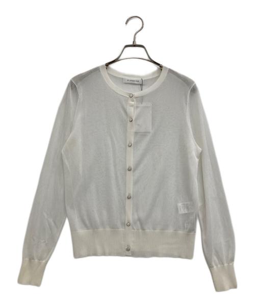 M-PREMIER（エムプルミエ）M-premier (エムプルミエ) クルーネックカーディガン ホワイト サイズ:36の古着・服飾アイテム