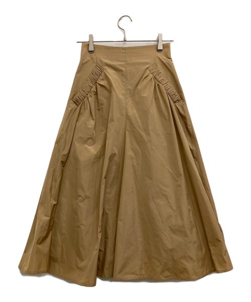 ESTNATION（エストネーション）ESTNATION (エストネーション) タフタハイウエストボリュームスカート ベージュ サイズ:Sの古着・服飾アイテム