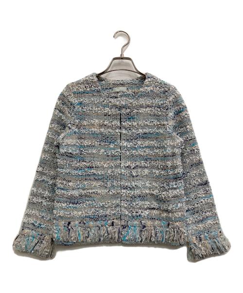 ESTNATION（エストネーション）ESTNATION (エストネーション) ニットツイードジャケット グレー サイズ:36の古着・服飾アイテム