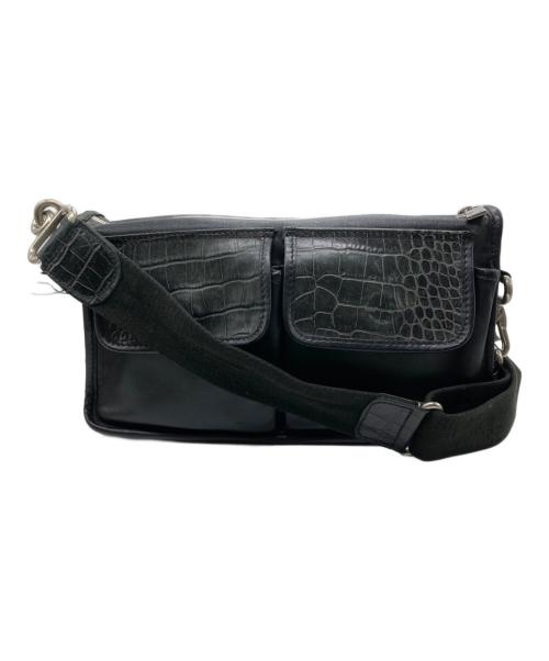 Orobianco（オロビアンコ）Orobianco (オロビアンコ) クロコ型押しショルダーバッグ ブラックの古着・服飾アイテム