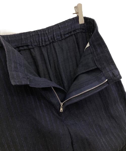 45R（フォーティファイブ・アール）45R (フォーティファイブ・アール) ステッチリネンパンツ ネイビー サイズ:Mの古着・服飾アイテム