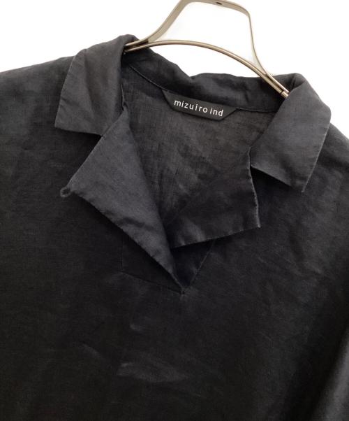 mizuiro-ind（ミズイロインド）mizuiro-ind (ミズイロインド) リネンシャツワンピース グレー サイズ:-の古着・服飾アイテム