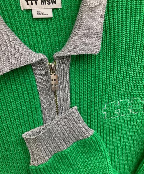 TTT MSW（ティー）TTT MSW (ティー) Lame zip up cardigan グリーン サイズ:Mの古着・服飾アイテム