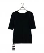 BORDERS at BALCONYボーダーズアットバルコニー）の古着「AYON HALFSLEEVE KNIT」｜ブラック