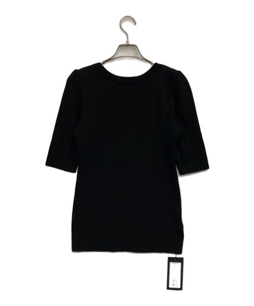 BORDERS at BALCONY（ボーダーズアットバルコニー）BORDERS AT BALCONY (ボーダーズアットバルコニー) AYON HALFSLEEVE KNIT ブラック サイズ:38 未使用品の古着・服飾アイテム