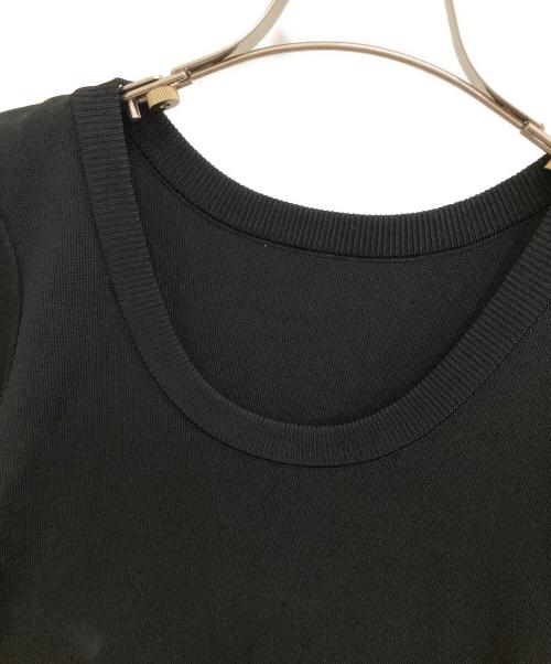 BORDERS at BALCONY（ボーダーズアットバルコニー）BORDERS AT BALCONY (ボーダーズアットバルコニー) AYON HALFSLEEVE KNIT ブラック サイズ:38 未使用品の古着・服飾アイテム