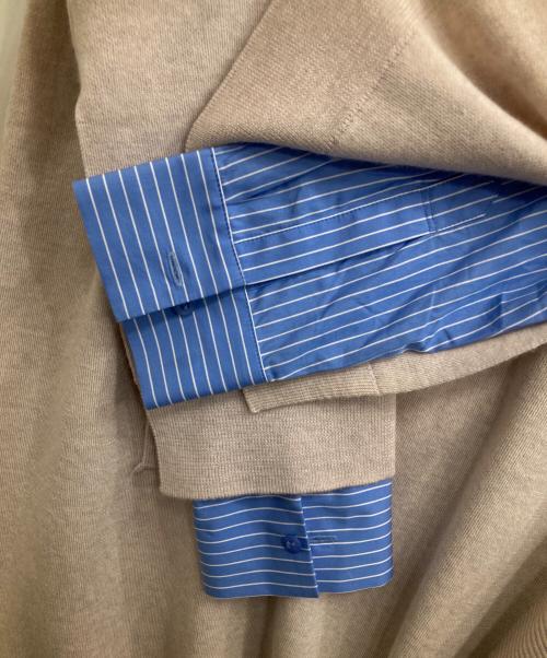 ENFOLD（エンフォルド）ENFOLD (エンフォルド) シャツレイヤードニットワンピース ベージュ×ブルー サイズ:38の古着・服飾アイテム