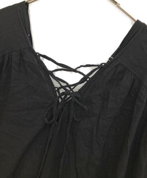 ETRE（エトレ）etre (エトレ) フロントレースアップロングワンピース ブラック サイズ:Fの古着・服飾アイテム