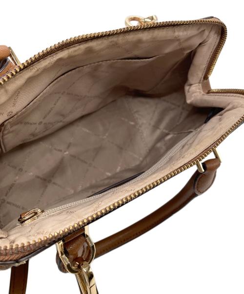 MICHAEL KORS（マイケル・コース）MICHAEL KORS (マイケルコース) 2WAYサッチェルショルダーバッグショルダーバッグ ブラウン×ホワイトの古着・服飾アイテム