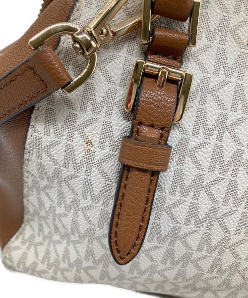 MICHAEL KORS（マイケル・コース）MICHAEL KORS (マイケルコース) 2WAYサッチェルショルダーバッグショルダーバッグ ブラウン×ホワイトの古着・服飾アイテム
