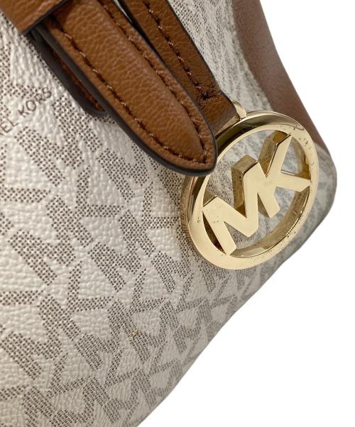 MICHAEL KORS（マイケル・コース）MICHAEL KORS (マイケルコース) 2WAYサッチェルショルダーバッグショルダーバッグ ブラウン×ホワイトの古着・服飾アイテム