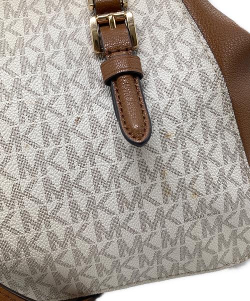 MICHAEL KORS（マイケル・コース）MICHAEL KORS (マイケルコース) 2WAYサッチェルショルダーバッグショルダーバッグ ブラウン×ホワイトの古着・服飾アイテム