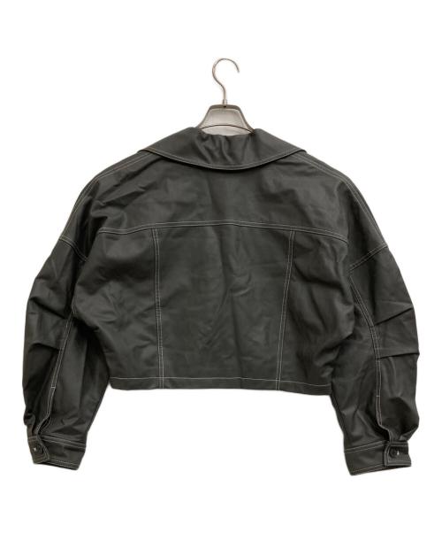 MURUA（ムルーア）MURUA (ムルーア) クロップドフェイクレザージャケット グレー サイズ:F 未使用品の古着・服飾アイテム