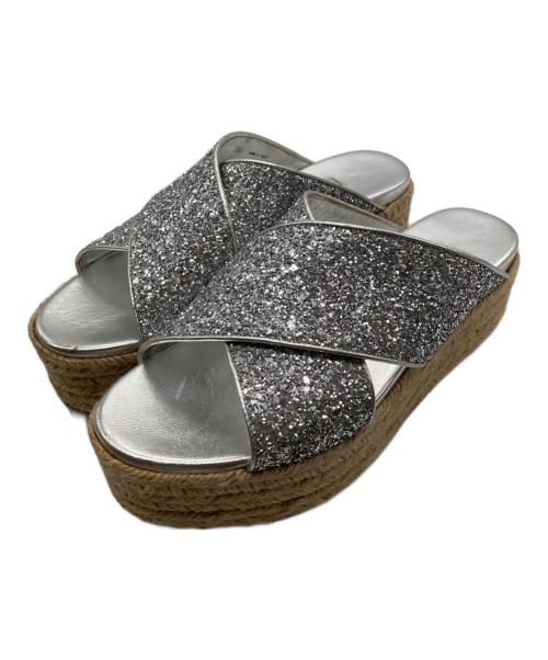 MIU MIU（ミュウミュウ）MIU MIU (ミュウミュウ) エスパドリーユ シルバー サイズ:38 1/2の古着・服飾アイテム