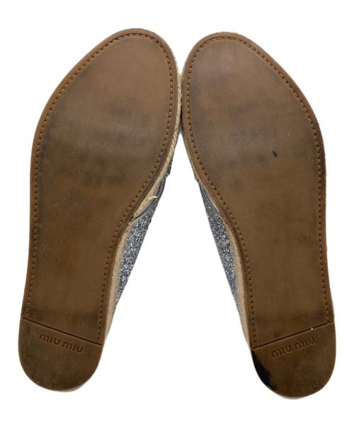 MIU MIU（ミュウミュウ）MIU MIU (ミュウミュウ) エスパドリーユ シルバー サイズ:38 1/2の古着・服飾アイテム