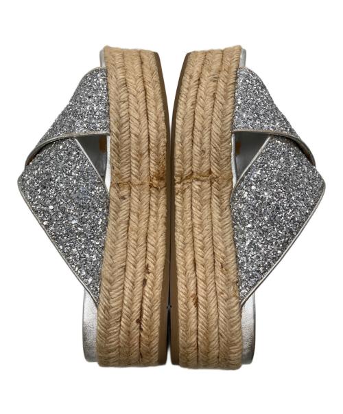 MIU MIU（ミュウミュウ）MIU MIU (ミュウミュウ) エスパドリーユ シルバー サイズ:38 1/2の古着・服飾アイテム