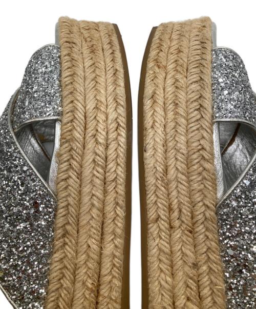 MIU MIU（ミュウミュウ）MIU MIU (ミュウミュウ) エスパドリーユ シルバー サイズ:38 1/2の古着・服飾アイテム