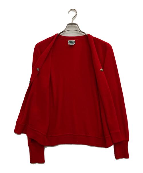 IZOD LACOSTE（アイゾッド ラコステ）IZOD LACOSTE (アイゾッド ラコステ) アクリルカーディガン レッド サイズ:Mの古着・服飾アイテム