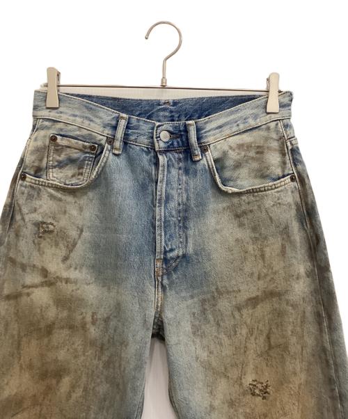 Acne studios（アクネ ストゥディオス）ACNE STUDIOS (アクネ ストゥディオス) 2021M Penicillinダメージ加工デニムパンツ スカイブルー サイズ:28の古着・服飾アイテム