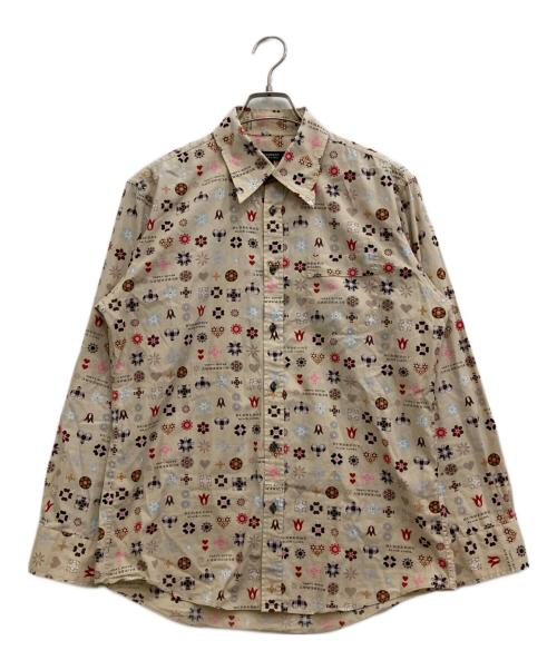 BURBERRY BLACK LABEL（バーバリーブラックレーベル）BURBERRY BLACK LABEL (バーバリーブラックレーベル) モノグラムプリントシャツ ベージュ サイズ:3の古着・服飾アイテム