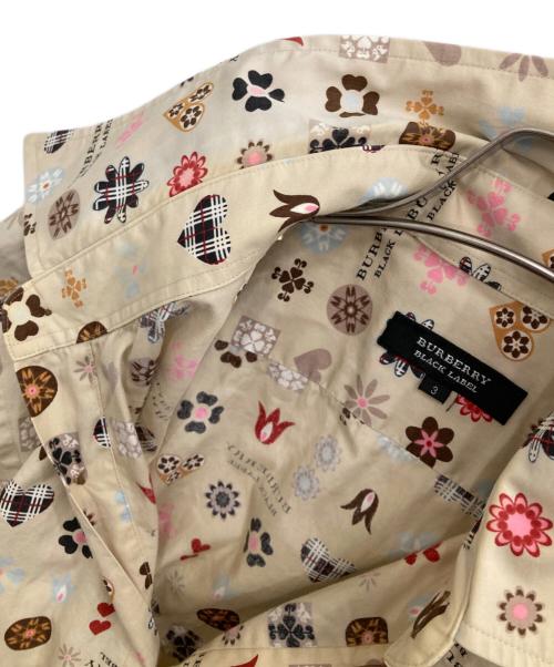 BURBERRY BLACK LABEL（バーバリーブラックレーベル）BURBERRY BLACK LABEL (バーバリーブラックレーベル) モノグラムプリントシャツ ベージュ サイズ:3の古着・服飾アイテム