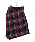 HACHEアッシュ）の古着「ニット切替スカート」｜オリーブ