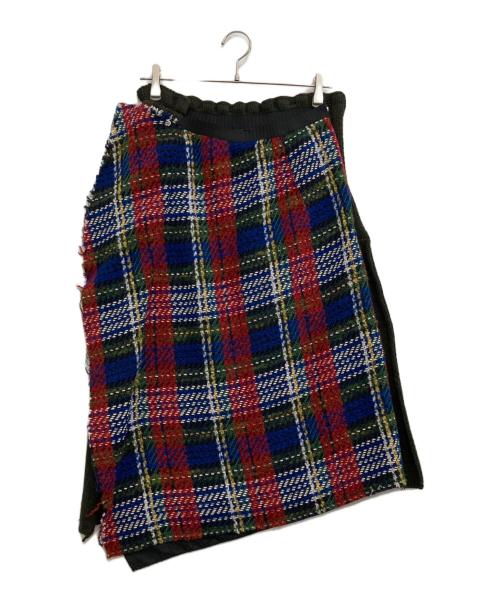 HACHE（アッシュ）HACHE (アッシュ) ニット切替スカート オリーブ サイズ:40の古着・服飾アイテム