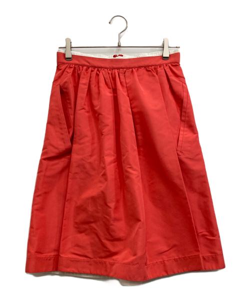 JIL SANDER（ジルサンダー）JIL SANDER (ジルサンダー) シルクフレアスカート レッド サイズ:36の古着・服飾アイテム