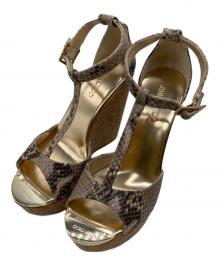 JIMMY CHOO（ジミーチュウ）の古着「ストラップサンダル」｜ベージュ