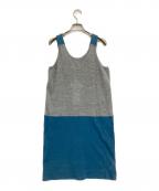 MM6 Maison Margielaエムエムシックスメゾンマルジェラ）の古着「ノースリーブニットワンピース」｜グレー×ブルー
