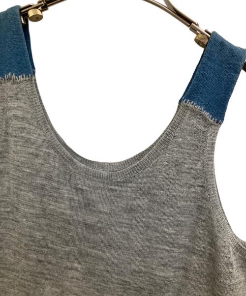 MM6 Maison Margiela（エムエムシックスメゾンマルジェラ）MM6 Maison Margiela (エムエムシックスメゾンマルジェラ) ノースリーブニットワンピース グレー×ブルー サイズ:M 未使用品の古着・服飾アイテム