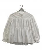 YORIヨリ）の古着「ボリュームギャザーブラウス」｜ホワイト