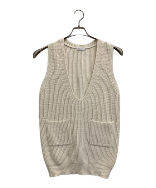 MACPHEE（マカフィー）MACPHEE (マカフィー) ハブリッドコットンVネックベスト ホワイト サイズ:Sの古着・服飾アイテム