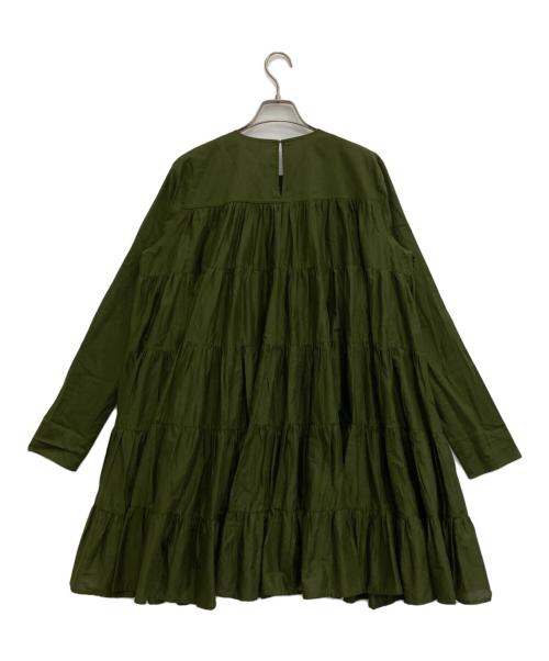 merlette（マーレット）Merlette (マーレット) ソリマン ティアード ギャザー ミニ ワンピース グリーン サイズ:XSの古着・服飾アイテム
