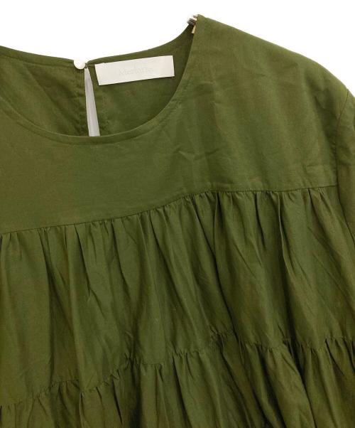 merlette（マーレット）Merlette (マーレット) ソリマン ティアード ギャザー ミニ ワンピース グリーン サイズ:XSの古着・服飾アイテム