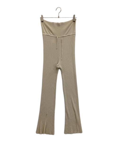 RITO（リト）Rito (リト) フロントスリットリブニットパンツ ベージュ サイズ:Sの古着・服飾アイテム